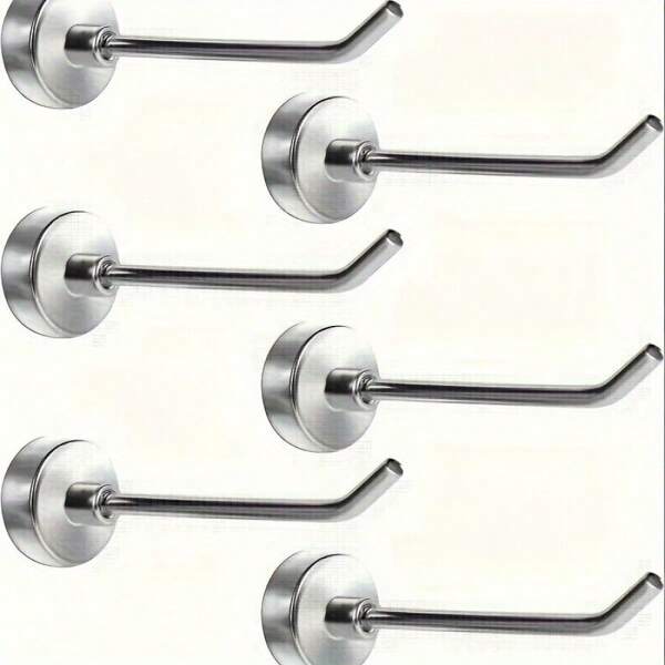 5pcs Heavy Duty Magnetic Hooks, Magnetic Hanging Hooks, Large Metal Magnet Hooks For Grill, Refrigerator, Kitchen, Iron Doors, Strong Magnetic Attraction,Over The Door Organizer,Clothes Hook,Wall Coat Hanger,Wall Adhesive Hook,Command Strips,Wall Organizer,Hanger Set,Photo Frame Wall,Command Hook