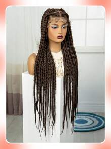 Full Lace Braided Wigs Knotless Box Braided Lace Wigs For Women With Baby Hair Synthetic Lace Front Colored Braiding Wigs