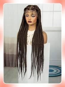 Full Lace Braided Wigs Knotless Box Braided Lace Wigs For Women With Baby Hair Synthetic Lace Front Colored Braiding Wigs