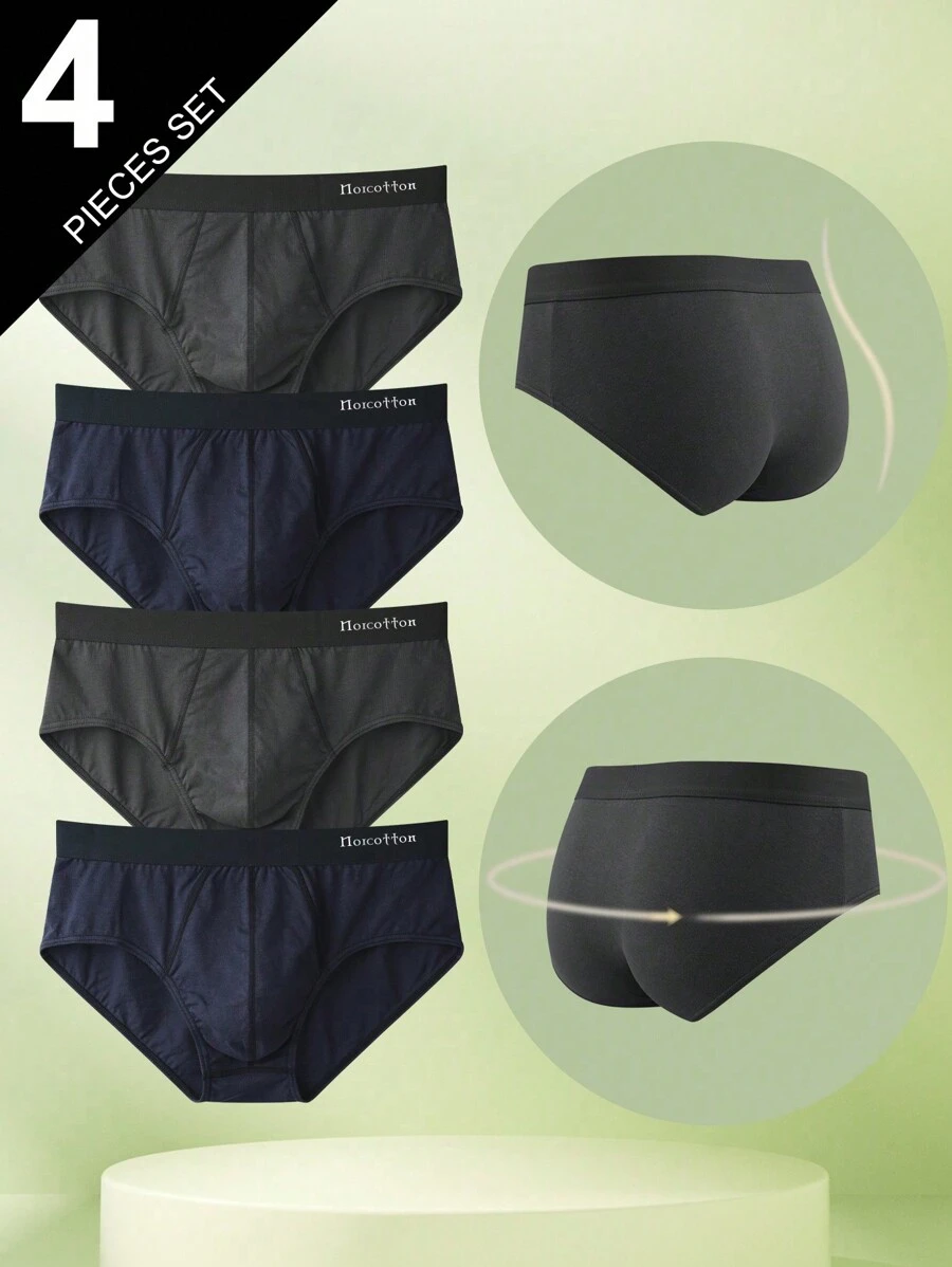 Norcotton 4-Pack Men's Cotton Blend Multicolor Triangle Brief Underwear