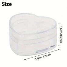 20PCS Plastic Heart Shape Empty Bottle Cosmetic Jar Lip Balm Cream Pot Jar Box Container Travel Refillable Bottles Set Home Bathroom Decor