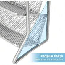 2PC 3-Tier Spice Rack Free Standing Metal Kitchen Shelf Free Standing Counter Spice Organiser Metal Seasoning Bottle Organizer - Silver - View 5