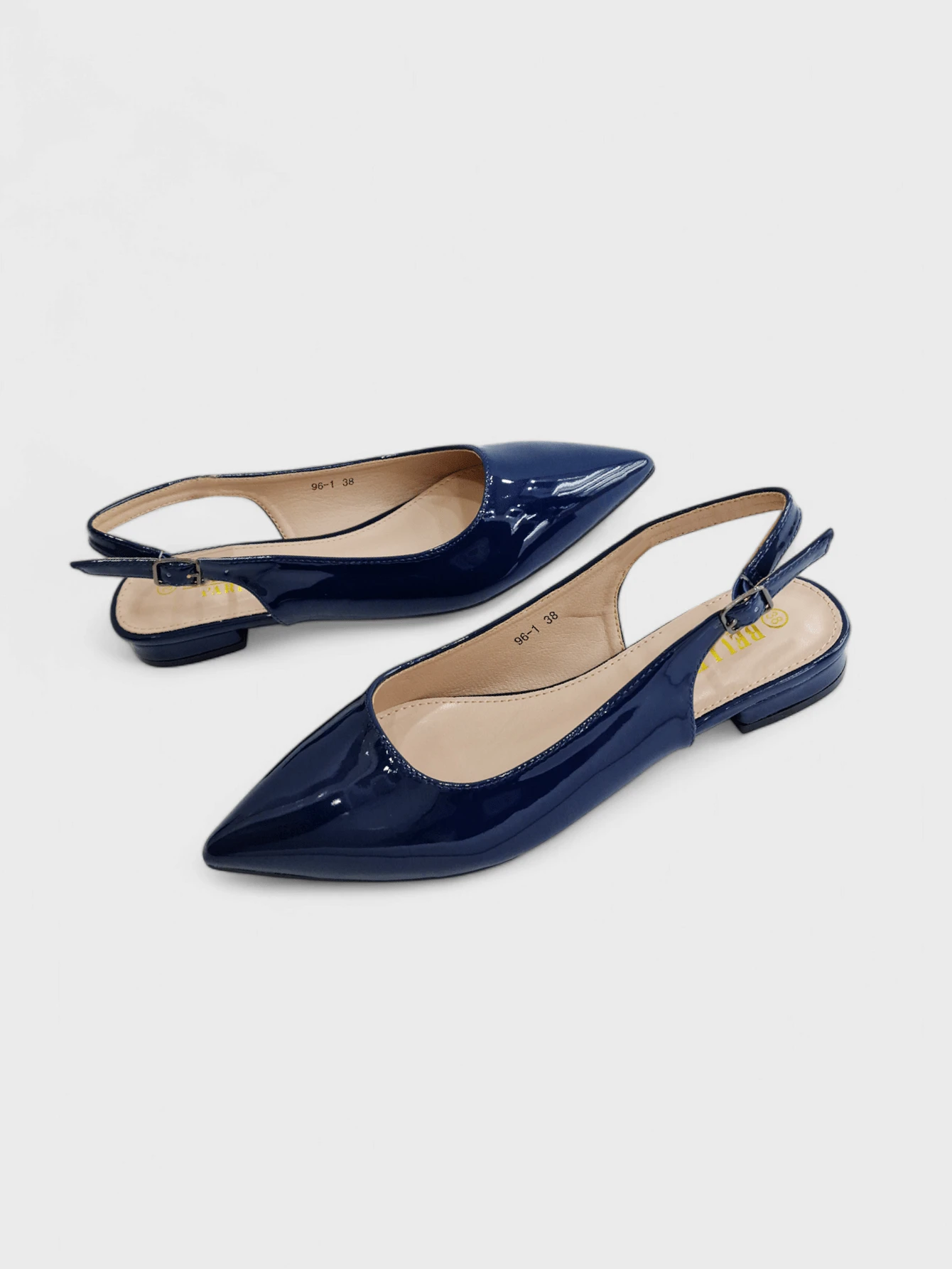 Plus Size Women Plain Pointed Toe Casual Comfortable Flats, Everyday Wear - Blue - View 1