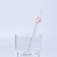 1PC Beautifully Designed, Reusable Straws, Accessories Glass Straws, Perfect For Smoothies, Milkshakes, Milk, Tea, Juices, Festivals And Accompanying Gifts Accessories - Style 1 - View 5