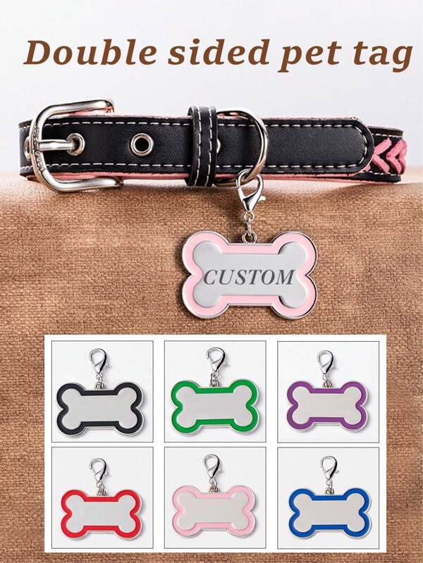 1 Ciondolo personalizzato per cani, ciondolo con nome personalizzato per gatti, cani, cuccioli e animali domestici, accessorio per collare, ciondolo a forma di osso con glitter, regalo perfetto per il tuo animale domestico, ornamentale, paillettes, stile semplice, carino, moda, colori unici, decorazione natalizia personalizzata, medagliette personalizzate con nome/ID per cani, idea regalo ideale per lui, lei, famiglia, amici, amanti degli animali domestici, per anniversari, compleanni, Natale, inaugurazione di una casa, autunno/inverno