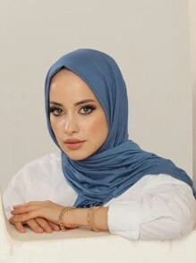 1 chiếc khăn trùm đầu bằng vải jersey dành cho nữ, màu trơn, đính đá lấp lánh, khăn trùm đầu hijab bằng vải jersey, khăn trùm đầu cầu nguyện cho người Hồi giáo, phù hợp cho mọi mùa. - Nhiều màu - Xem 11