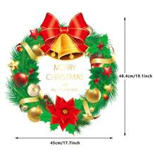 Christmas Window Stickers Bow/Bell Wreath Wall Decals Holiday Window Clings For Party Supplies Decoration - Gold - View 8