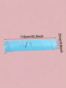 1pc Foldable Cat Tunnel With Bell Ball And Plush Ball, Self-Playing Cat Toy - Blue - View 2