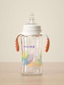 1个300毫升简约时尚宽口奶瓶，柔软硅胶防胀气奶嘴，PP材质，耐热耐冲击，带提手和精准刻度，适合新生儿、婴幼儿，可用于喂奶和喂水，居家及户外使用，是送给新生儿的绝佳礼物。 - 杏色 - 查看 4