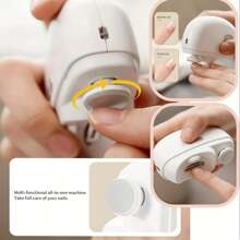 2 szt. Elektryczny obcinacz do paznokci, 2 w 1 elektryczny obcinacz do paznokci i polerka - ładowany przez USB, przenośny z wbudowanym schowkiem na resztki paznokci, bezpieczny i łatwy w użyciu, wyposażony w przezroczystą torbę do przechowywania, idealny do domu, biura, podróży, dla seniorów