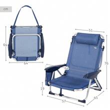 Aktive Ghế bãi biển và ghế nằm chống lật thấp 4 vị trí hàng hải có đệm và túi ✅ Giao hàng 24/48h đi Tây Ban Nha (Bán đảo) - Nhiều màu - Xem 4