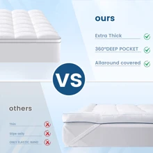JustLet Extra Thick Mattress Pad Cover With 8-21 Inch Deep Pocket, Overfilled With Polyester For Back Relax, Breathable Quilted Fitted Design - 白色 - 查看 7