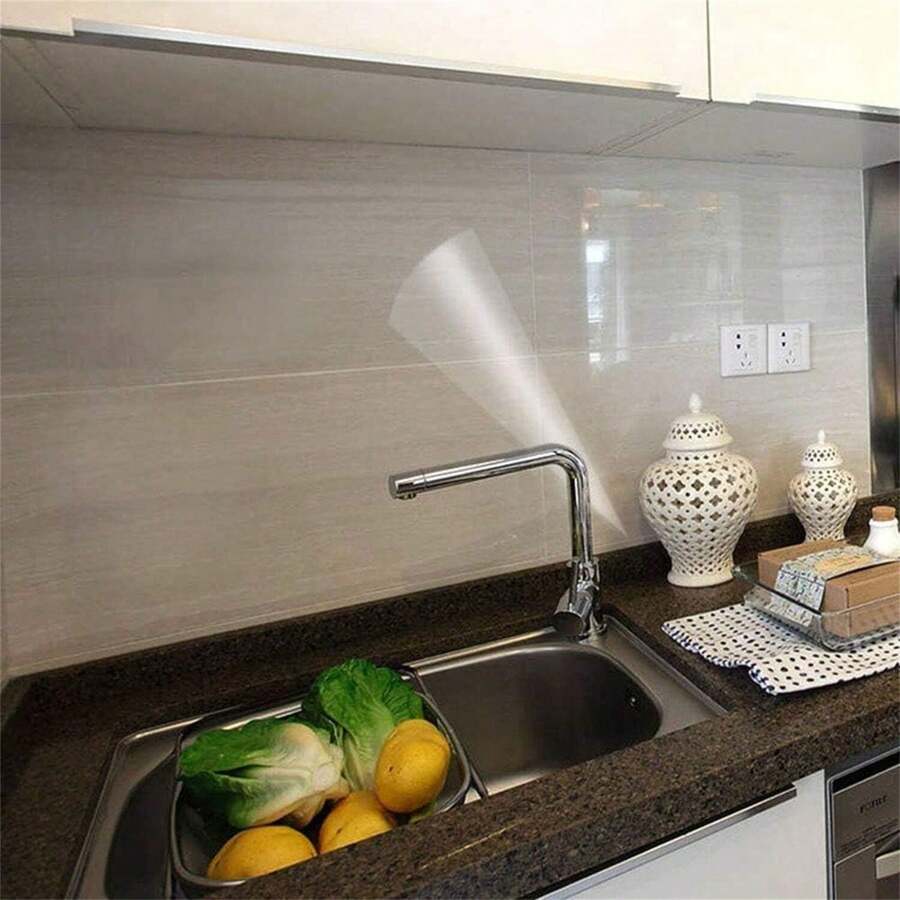 Clear Wall Protector Self Adhesive Kitchen Backsplash Protector Clear Protective Film For Furniture Surface Cabinets Coutertops Shelf And Drawer Liner 17.7In*393.7In - Transparent - View 1