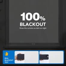 1Pc Deconovo Blackout Roller Cordless Window Shade - With Draw Rod, Modern Waterproof Rectangular Simple Design, 100% Blackout Window Treatment, Perfect For Home/Office - 黑色 - 查看 5