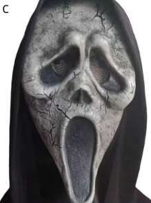 1 Peça Máscara de Rosto de Fantasma Gritante e Assustador, Máscara de Látex de Horror, Acessório de Fantasia para Adultos