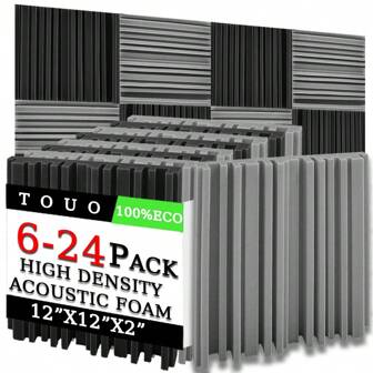 TOUO 6-24 st Akustiskt skum Bredbandsljudabsorberande skum Musikstudio Akustisk svamp Ljudbehandling Ljudisolering Ljudskum