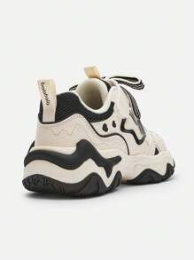 Balabala 女孩厚實的運動鞋，時尚休閒的春季鞋 - 黑白色調 - 查看 5