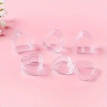 20PCS Plastic Heart Shape Empty Bottle Cosmetic Jar Lip Balm Cream Pot Jar Box Container Travel Refillable Bottles Set Home Bathroom Decor