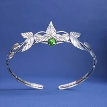 Diadema estilo barroco y retro de diosa griega, corona de boda con rhinestones, aro para el cabello de hoja de aleación, accesorios para el cabello con cristales, disfraz de fiesta y festival, tocado de Halloween