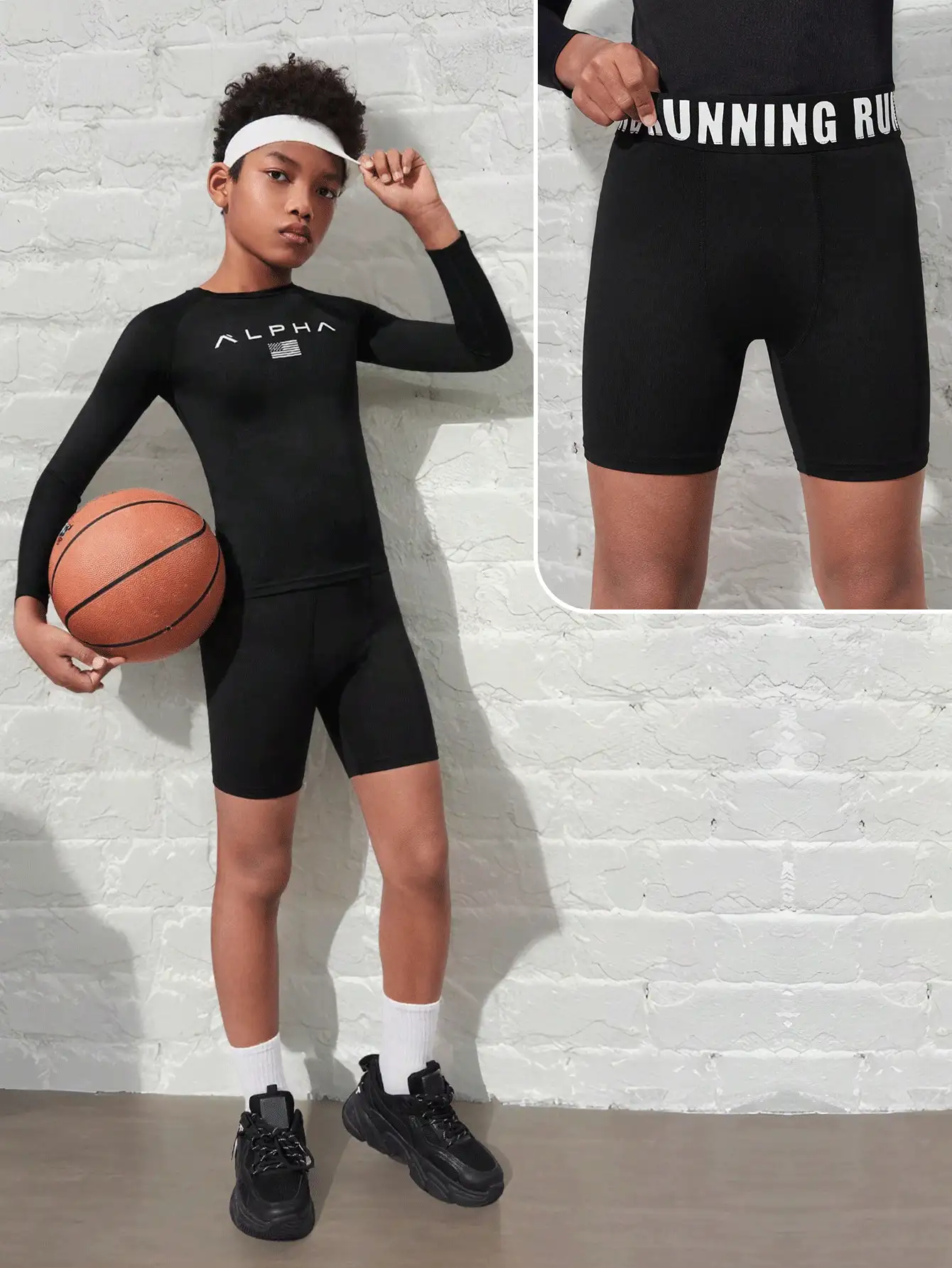 1 szt. Chłopięce spodenki sportowe Athleisure Letter Print odprowadzające wilgoć, szybkoschnące, oddychające, do jazdy na rowerze, biegania, ćwiczeń i fitnessu