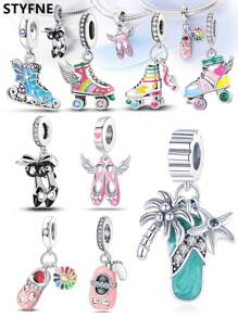 STYFNE 各式各样的鞋子主题饰品 - 包括沙滩拖鞋、溜冰鞋、芭蕾舞鞋、婴儿鞋、镂空木屐、向日葵吊坠、手工 DIY 珠宝配饰、日常小礼物 - 彩色 - 查看 1