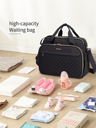 LEQUEEN 1pc Oxford Cloth Large Capacity Diaper Bag, Multifunctional Maternity Handbag, Crossbody Bag, Suitable For Travel And Storage