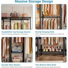 VIPEK V50 Extra Large Portable Closet Rack Bedroom Armoire Freestanding Wardrobe Closet, Heavy Duty Clothes Rack Multi-Functional Metal Clothing Rack For Hanging Clothes, Max Load 1300lbs, Gold - 黑色 - 查看 9