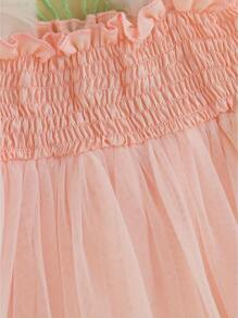 Toddler Kids Girls Dress Butterfly Embroidery Tiered Tulle Sleeveless Cami Dress Summer Casual Clothes Princess Dress - 粉色 - 查看 4