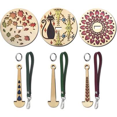 Monalife 3 件装便携式腕式纱线架木制纱线架纱线旋转器用于随身携带纱线编织用品适合编结爱好者