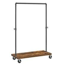 VASAGLE Heavy Duty Clothes Rack, Industrial Garment Rack With Shelf, For Bedroom, Laundry Room, Retail Store, Rustic Brown And Black UHSR65BX - Black - View 7