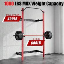 Folding Wall Mounted Squat Rack, 2.36" X 2.36" Power Racks For Home Gym, 1000 LBS Capacity Squat Rack With Pull Up Bar - Black - View 6