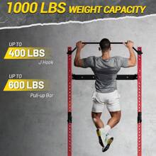 Folding Wall Mounted Squat Rack, 2.36" X 2.36" Power Racks For Home Gym, 1000 LBS Capacity Squat Rack With Pull Up Bar - Black - View 9