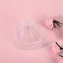 20PCS Plastic Heart Shape Empty Bottle Cosmetic Jar Lip Balm Cream Pot Jar Box Container Travel Refillable Bottles Set Home Bathroom Decor