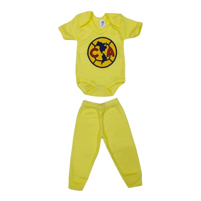 Set 2p con Pañalero Y Pantalón Algodón estampados de Equipos del Futbol Mexicano para Bebé