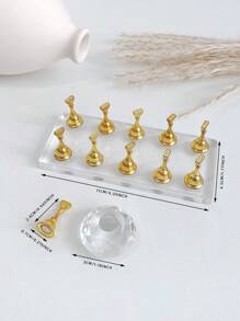 Manicure Decorations Including 3D Crystal Diamond Bases, Acrylic Rectangular & Wavy Bases And 11pcs Golden Nail Tips, Resin Crystal Beads, Rhinestones, Vintage/K-Style Laser Flower Decals For DIY, Home, Outdoors, Perfect For Women, Moms, Sisters, Wives, Girlfriends, Wedding, Nail Salon, Valentine's Day