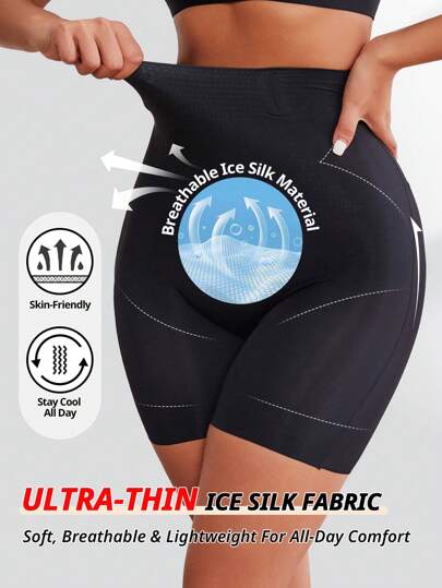 Flarixa Seamless High Waist Tummy Control Shorts Shapewear Bottom No Show Underwear Curve Slimming Panties Slip Shorts No Rolling Panties Postpartum Recovery Body Shaper Double Layer Waistband