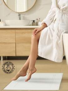 五星级酒店级浴室垫，防滑浴室地毯，吸水浴室地垫，加厚浴室地毯，适用于浴室、盥洗室、卫生间入口，大号 28 英寸 X 20 英寸（50 x 70 厘米）夏季、假日家居浴室装饰 - 白色 - 查看 2