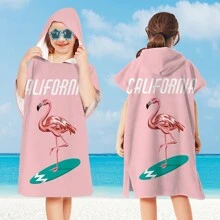 1 Peça Roupão de Banho Infantil, Roupão de Praia Infantil para Bebês e Crianças Pequenas, Toalha de Banho com Capuz de Microfibra Usável, Tartarugas, Flamingos, Unicórnios, Degradês, Rosquinhas, Listras, Tema de Palma, Casamento de Verão, Decoração de Casa de Banho, Volta às Aulas