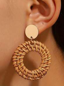 Xiacheng 1-4 pares de brincos de vime para mulheres, itens essenciais de praia, borla, brincos de palha boho