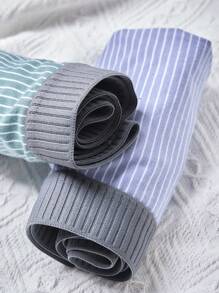 HIALEGION 3条装男士随机条纹字母印花腰带三角裤，简约舒适平角内裤 - 彩色 - 查看 4