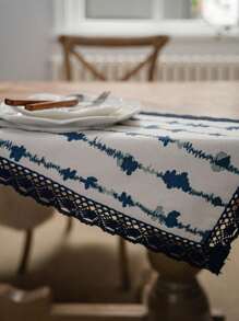 Chinese Blue And White Porcelain Floral Edged Placemats, Heat Insulating Table Mat For Plate, Pot, Bowl & Tableware, Home Dining Accessories - Multicolor - View 4