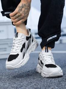 黑色白色新款时尚舒适软底耐磨男士户外运动休闲鞋 - 黑與白 - 查看 5