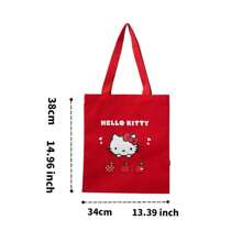 Miniso Hello Kitty Apple Season Stylish Canvas Tote Bag(1 PC)