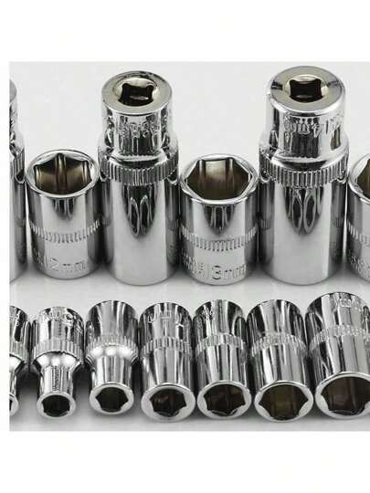 Uma chave de soquete de ferramenta de 1/2 de 8 mm a 32 mm é usada com uma chave de catraca. É simples, conveniente e rápida de operar e tem excelente desempenho. Reparação automática e manutenção mecânica. função -Instalação e manutenção -Ferramentas de hardware -Vários tamanhos -Aço cromo vanádio CR-V de alta qualidade refinado através de vários processos -Alta dureza geral de tratamento térmico, especificações de manga claramente escritas -A galvanoplastia de superfície não é fácil de enferrujar