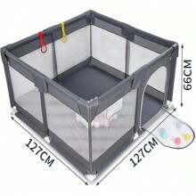Large Baby Playpen Kids Toddlers Infant Activity Center Saftety Play Fence Yard - Grey - View 3