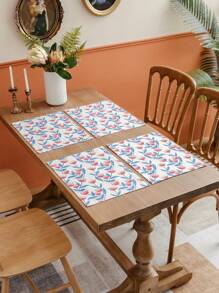 Bedruckte Stofftischsets, zweischichtige Isolations-Tischunterlagen zum Essen, Teller, Töpfe, Schüsseln, hitzebeständige Essmatte - Verschiedenfarbig - Übersicht 6