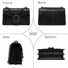 Crossbody Bags For Women - Snake Printed Clutch Purses Leather Chain Shoulder Bags Evening Handbags - Snake White - View 6