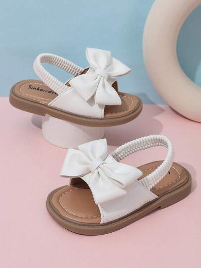 2025 Neu 1 Paar Sommer Sandalen mit offenem Zehenbereich und süßer Schleifen Dekoration für Baby/Kleinkind Mädchen