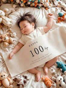 1 peça de poliéster de alta qualidade, liso, aniversário, 100 dias, decoração de fundo, pano de pendurar, tapeçaria de parede para festa