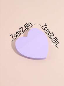 100 Sheets 1pc Creative Purple Heart Shaped Sticky Notes, Cartoon Romantic Stationery Small Gift Memo Pad For Valentine's Day Back To School - Purple - View 16